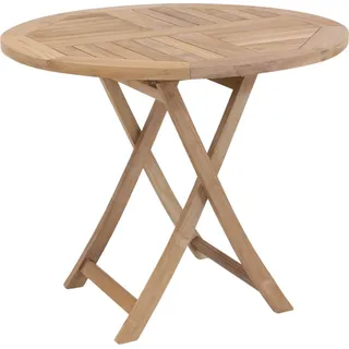 Gartentisch Klapptisch Paris in premium Teak rund D 90 - Naturbelassen