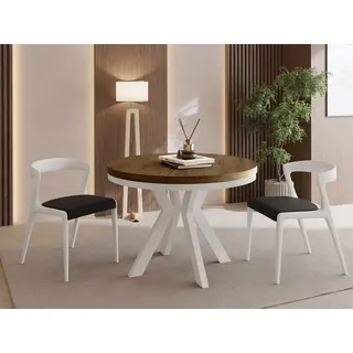 WFL GROUP Savio 100-300 x 77 x 100 cm braun/weiß