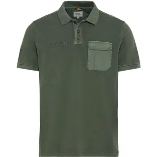 camel active Herren Piqué Poloshirt aus zertifiziertem Organic Cotton Dunkelgrün, Menswear-L
