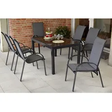 Bild von Amalfi Garten-Essgruppe 7-tlg. Tisch 200 x 90 cm grau 50710-309