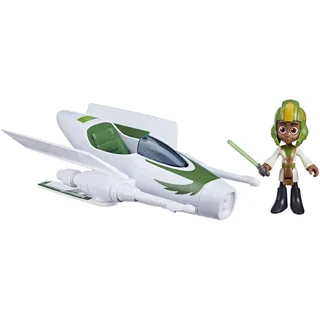 Star Wars Jedi-Pilot Kai Brightstar, Figur mit Schiff, 10 cm, Spielzeug für Kinder