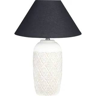 BELIANI Tischlampe Beige Keramiksockel Stoffschirm Raumbeleuchtung Nachttischlampe - Beige, Schwarz