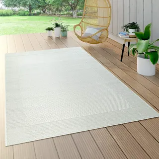 Paco Home Waregem 621 Outdoor-Teppich 120 x 170 cm Weiß