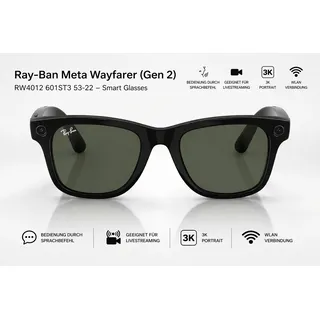 Ray-Ban Wayfarer Meta Gen 2 Sonnenbrille - Shiny Black - G15 Green