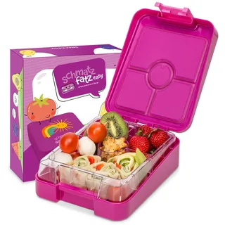 schmatzfatz Easy Brotdose für Kinder mit Fächern, Bunte Unterteilt & Auslaufsicher, BPA-Freie Lunchbox für Kindergarten/Kita, Bento Box , Sichere Snackbox Vesperdose