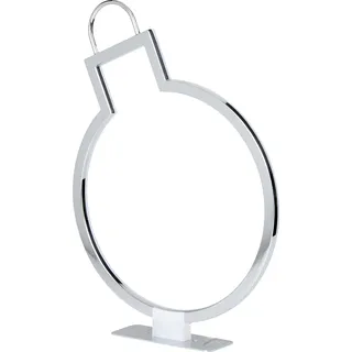 Northpoint LED Dekoleuchte Backlight Weihnachtskugel-Form in Chrom-Optik für Innen mit Timerfunktion 42cm hoch - Silber