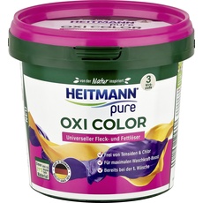 HEITMANN pure Oxi Color: Extra starker Fleckenlöser für Buntwäsche - Fleckenentferner ohne Chlor und Tensiden - 500g