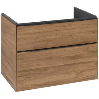 Villeroy & Boch Subway 3.0 Waschbeckenunterschrank, 2 Auszüge, 772x576x478mm, C57401RH, Farbe: Front/Korpus: Kansas Oak, Griff: Volcano Black