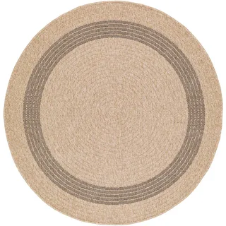 Livabliss Outdoorteppich Rhonda Rund Jute-Optik Ø 100 cm Beige , Textil , Grafikmuster , 100x100 cm , Oeko-Tex® Standard 100 , in verschiedenen Größen erhältlich , Teppiche und Böden, Teppiche, Outdoorteppiche