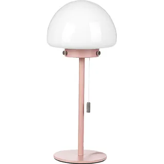 BELIANI Tischlampe rosa Metallsockel, Glasschirm, Zugschalter, minimalistischer Stil Bürolicht für zu Hause - Rosa, Weiß