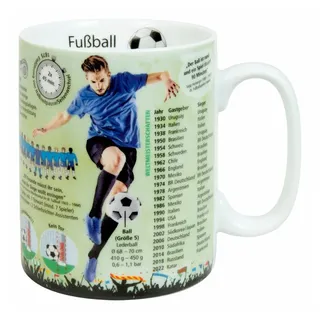 Könitz Wissensbecher Fußball Kaffeetasse 0,49 l Bunt 6 St.