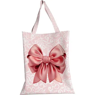 PETTI Artigiani Italiani - Damenhandtasche, Kosmetiktasche, Strandtasche, Handtasche, kleine Handtasche, Reisetasche, Beauty Case, rosa Schleife, 100% Made in Italy, Rosa Schleife, Pochette - 20x30 cm