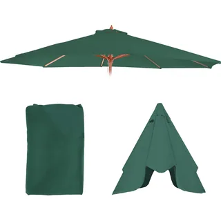 Ersatz-Bezug für Sonnenschirm Florida, Sonnenschirmbezug Ersatzbezug, Ø 3,5m Polyester 8 Streben grün - Grün