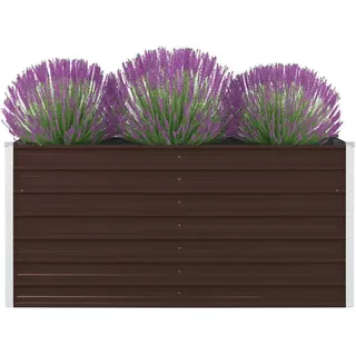 Hochbeet 160 x 80 x 45 cm Verzinkter Stahl Braun - Braun