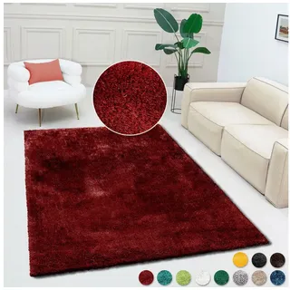 Bruno Banani Teppich »Dana Teppich, besonders weich und kuschelig, Kundenliebling« rechteckig 30 mm Höhe uni, Mikrofaser Teppiche, Wohnzimmer, Schlafzimmer, Esszimmer, rot