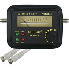DUR-line® SF 2450 B - Satfinder - Messgerät mit Gummi-Schutzhülle zur exakten Justierung Ihrer digitalen Satelliten-Antenne - hohe Empfindlichkeit - inkl. F-Kabel und toller Anleitung