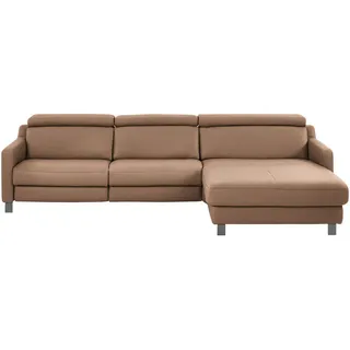 Valdera Ecksofa , Braun , Leder , Echtleder , Semi-Anilinleder , Ottomane rechts, L-Form , 291x176 cm , Goldenes M , Typenauswahl, Lederauswahl, Stoffauswahl, seitenverkehrt erhältlich, Bettfunktion erhältlich , Wohnzimmer, Sofas & Couches, Wohnlandschaften, Ecksofas