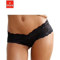 Vivance Panty, (Packung, 2 Stück), aus elastischer Spitze, sexy Dessous, schwarz