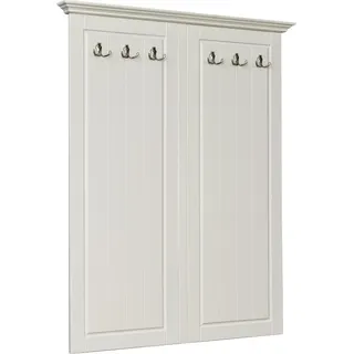 Landhaus Stil Kleiderständer Wand Garderobe Holz Garderoben Aufhänger Weiß Neu - Weiß