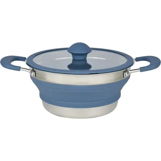 C.A.O. Kochtopf "Flex'Cook", 1,5 l, aus Silikon & Edelstahl, Farbe: Blau, Länge 31 cm, Breite 22 cm, Höhe 10 cm