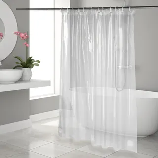 OTraki Transparent Duschvorhang 183x183 cm mit 3 Magnete+12 Haken für Badewanne, Antischimmel Wasserdicht Duschvorhänge, Plastik PEVA Badvorhang für Badezimmer, Dicke 0,175 mm