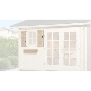 Weka Fensterladen mit Blumenkasten 69 x 79 cm Beige