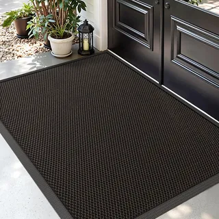 DEXI Fußmatte außen 90 x 150 cm, extrem rutschfeste Schmutzfangmatte, langlebig Fußabtreter außenbereich, robust Fussmatte Aussen wasserdichte Türmatte für die Haustür, Braun