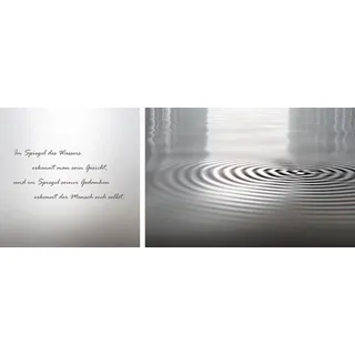 Leinwandbild QUEENCE "Wasser", grau (farbe bild(er): grau), B:100cm H:40cm T:2cm, Canvas, Holzrahmen, Bilder, Leinwandbild, Premium-Leinwandstoff, Handarbeit aus Deutschland, Zitat, 2er Set
