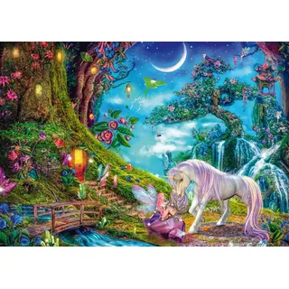 Schmidt Spiele 59790 Wo Sich Einhorn und Elfe Gute Nacht Sagen, 1000 Teile Puzzle