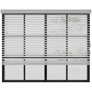 Cocoon Home Concepts Holzjalousien Cocoon Weiß , Holz , Uni , 140x175 cm , Heimtextilien, Vorhänge, Rollos, Jalousien