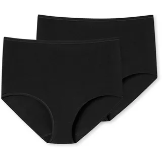 SCHIESSER Damen 2 Pack Maxi Slip Bio Baumwolle - 95/5 Organic Unterwäsche, Schwarz_174387, 38 EU