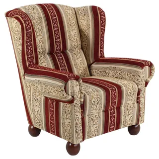 Max Winzer Ohrensessel , Rot , Holz , Nussbaum , 93x103x87 cm , Goldenes M, Made in Europe , Wohnzimmer, Sessel, Ohrensessel