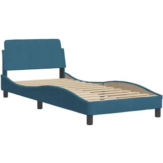vidaXL Bett mit Matratze "Dover" Blau 80x200 cm Samt - Blau
