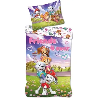 Paw Patrol Friends 4 Ever Bettbezug 140 x 200 cm - 70 x 90 cm Baumwolle