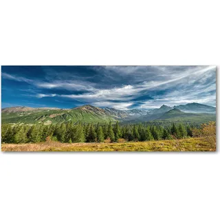 Tulup® Küchenrückwand Spritzschutz aus Glas -125x50 -Spritzschutz auf gehärtetes Glas Deko Landschaften Herbst Berge