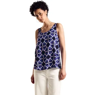 STREET ONE Damen A344816 Blusentop in Unifarbe, Violet Blue, 36