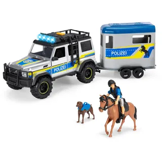 DICKIE Toys Mercedes Benz Police Horse Trailer Fertigmodell Einsatzfahrzeug Modell