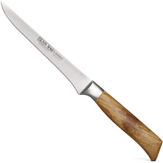 Burgvogel Solingen Ausbeinmesser 15 cm geschmiedet Olivenholz, Oliva Line, rostfrei, hell, scharf, 6920.926.15.0, braun beige