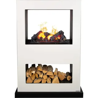 Xaralyn Wasserdampf-Kamin - Lasize BW - weißes Holz - mit Fernbedienung - Opti-Myst Elektrokamin - Durchsichtkamin - Raumteiler