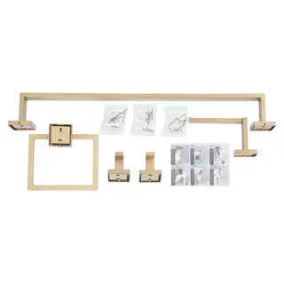 Badezimmerzubehörset, Komplettes 5-teiliges Set, Langlebiger Edelstahl, Gold