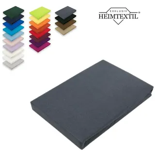 EXKLUSIV HEIMTEXTIL Spannbettlaken Baumwolle-Jersey 60 x 120 - 70 x 140 cm Anthrazit