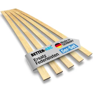 Ersatz Federholzleisten aus Schichtholz im 5er Set passend für viele gängige Lattenroste, Länge: Für 120 cm (1180 mm), Breite / Farbe: 34 mm / Natur