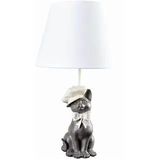 Tischlampe Kater Leuchte Landhausstil Tischleuchte Tierfigur Lampe Katzenfigur