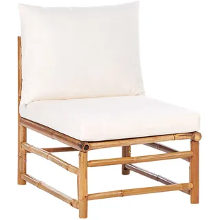 Beliani Gartenstuhl Holz Cremeweiß Cerreto , Weiß, Hellbraun , 55x80x67 cm , Gartenmöbel, Gartensessel, Gartenstühle