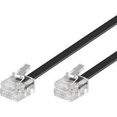 Bild von 50320 Modularanschlusskabel, Telefonkabel, RJ11 Stecker (6P4C) auf RJ11 Stecker (6P4C), schwarz, 15m
