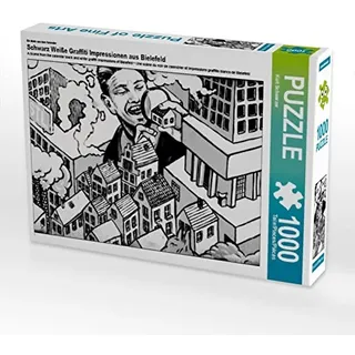 CALVENDO Puzzle EIN Motiv aus dem Kalender Schwarz Weiße Graffiti Impressionen aus Bielefeld 1000 Teile Puzzle quer | Lege-Größe cm Foto-Puzzle für glückliche Stunden