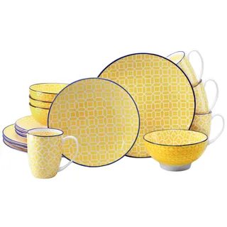 Kombiservice CREATABLE "Mediterran, Service 16-tlg.", curry, 16, Steinzeug, Geschirr-Sets, Kombiservice, Mediterraner Flair, Traditionell keramische Motive