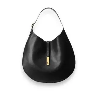 Polo Ralph Lauren für Damen. 428867518001 Große schwarze Polo ID Schultertasche aus Leder (OSFA), Lässig