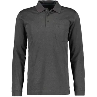 Poloshirt RAGMAN, Herren, Gr. L, grau (grau, melange, 194), Piqué, 70% Baumwolle 30% Polyester, regular fit, Shirts Poloshirt