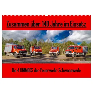 Die 4 UNIMOGS der Feuerwehr Schwanewede (Wandkalender 2026 DIN A2 quer), CALVENDO Monatskalender: Der Unimog - Arbeitstier bei der Feuerwehr (CALVENDO Technologie)